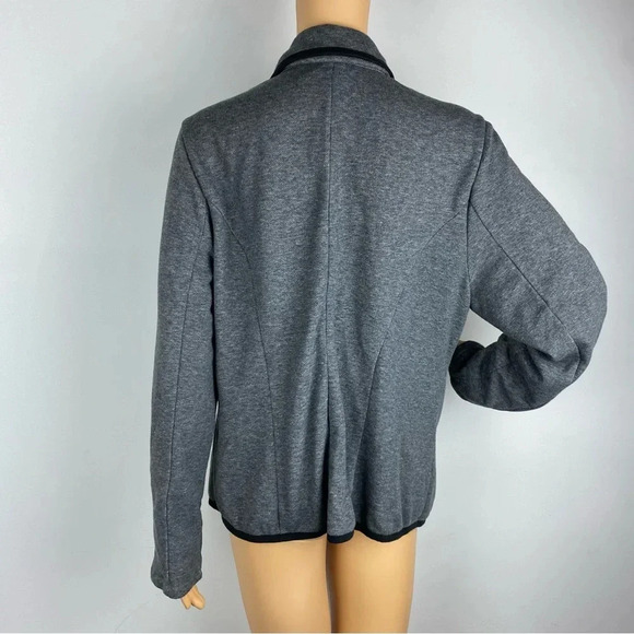 Torrid 2X Gray Black Trim Blazer Jacket Pockets Very Soft - Picture 2 of 7